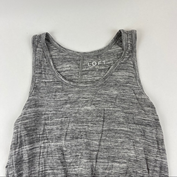 Loft Tank Top Womens Small Gray Space Print Tied Front - Picture 3 of 7